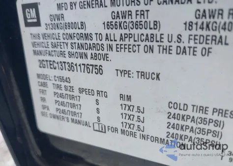 2006 GMC Sierra 1500 Sle1 из США, поврежденный, VIN 2GTEC13T361176756